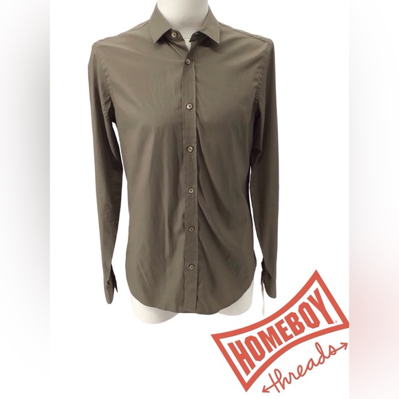 Burberry Men's Olive Shirt Size 38